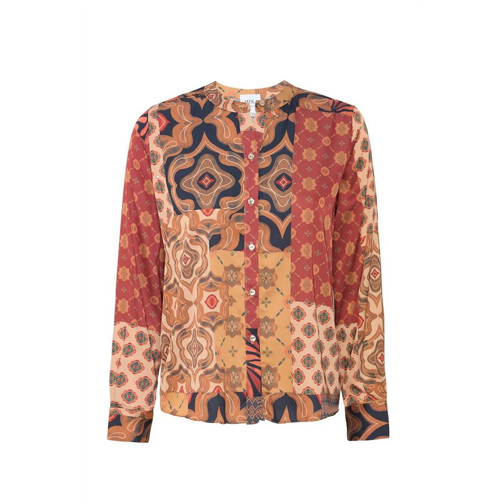 NEW MISA LOS ANGELES frankie top in surreal patchwork satin - Picture 4 of 4